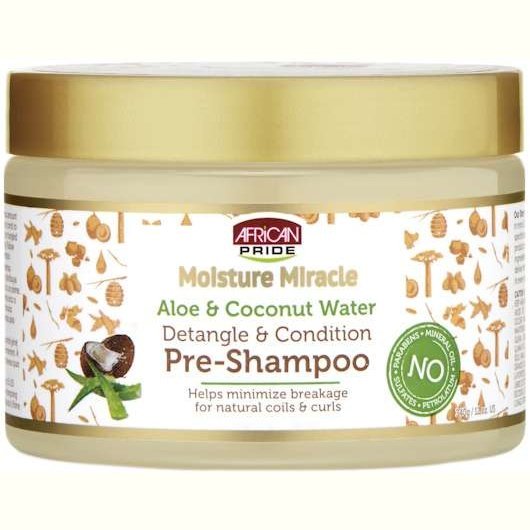 African Pride Moisture Miracle Detangle Condition Pre-Shampoo 12 Oz African Pride Moisture Miracle Detangle Condition Pre-Shampoo 12 Oz