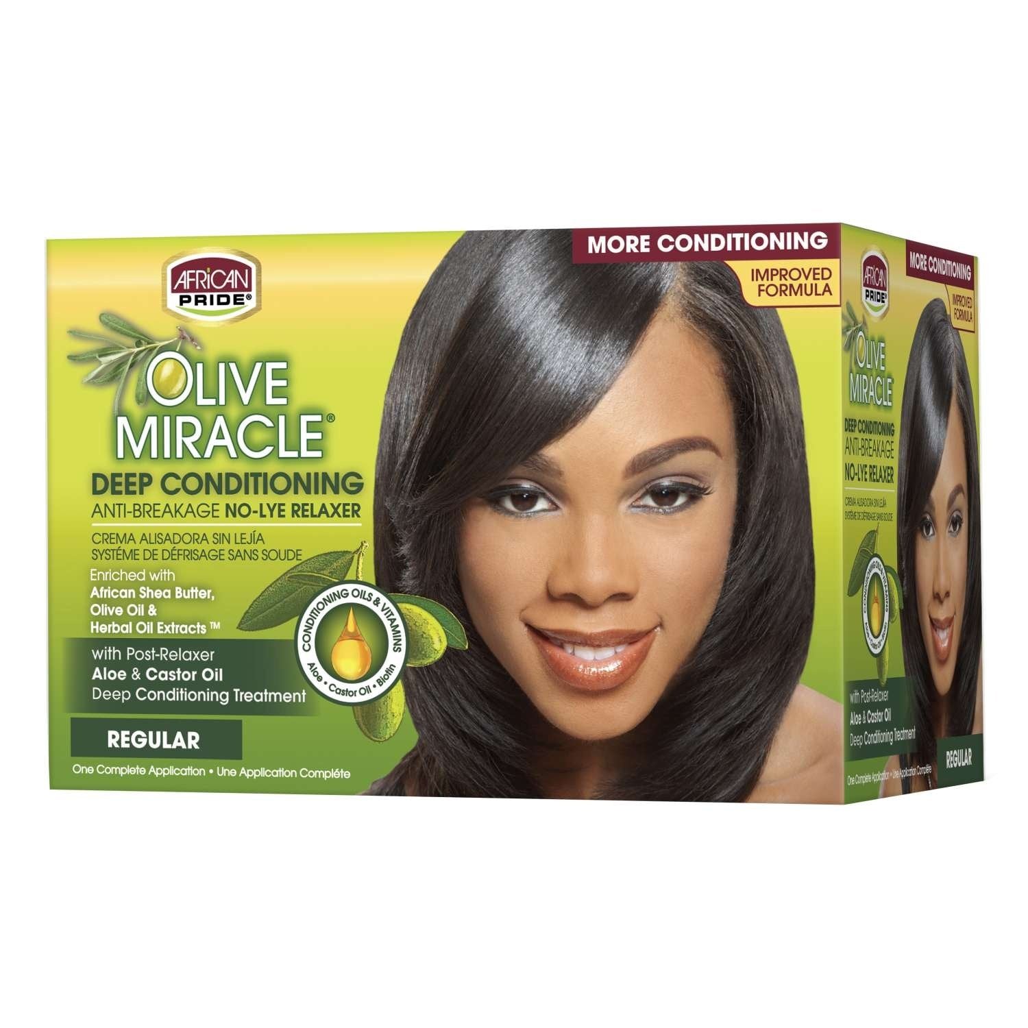 African Pride Olive Miracle No-Lye Relaxer Regular Kit African Pride Olive Miracle No-Lye Relaxer Regular Kit