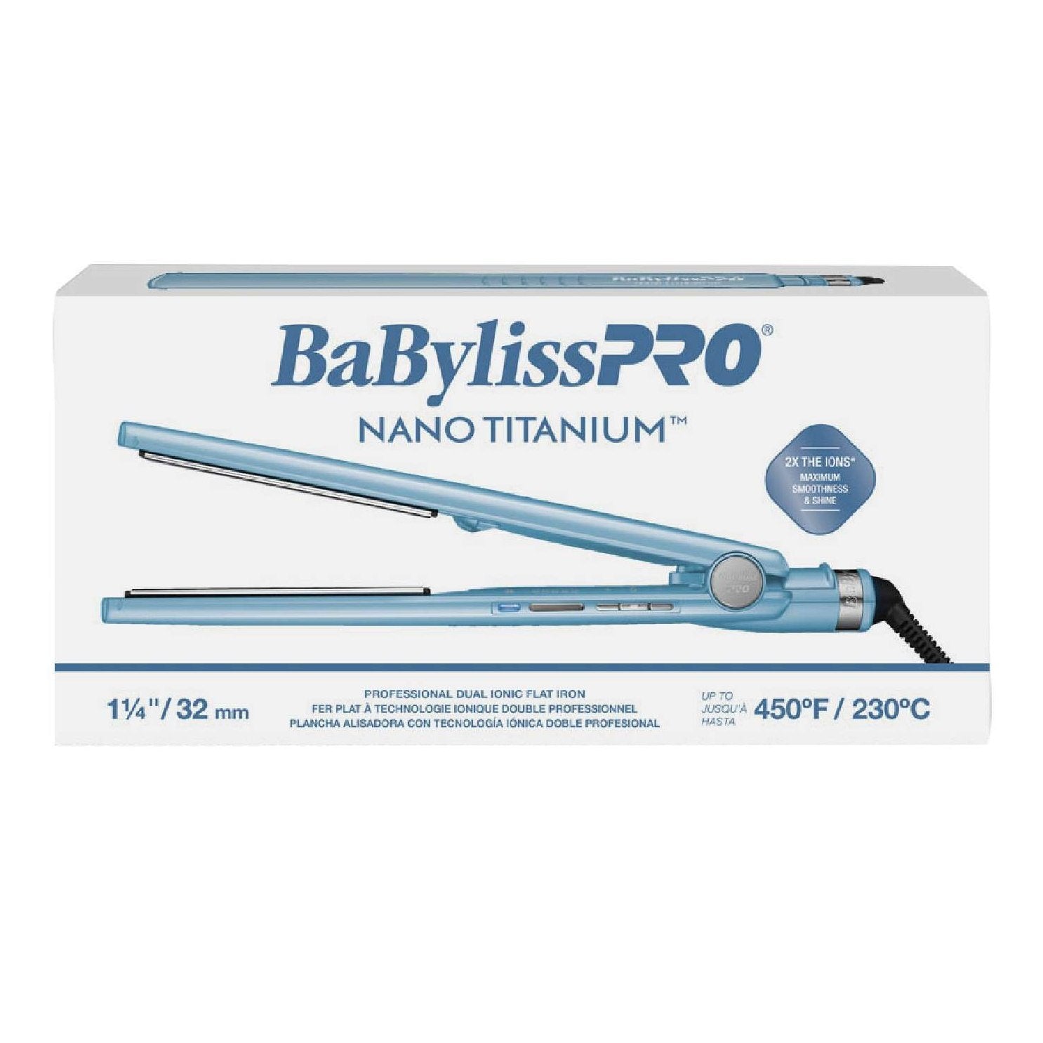 Babyliss Nano Titanium 1.25 Inch Custom Ionic Flat Iron 1.25In Babyliss Nano Titanium 1.25 Inch Custom Ionic Flat Iron 1.25In