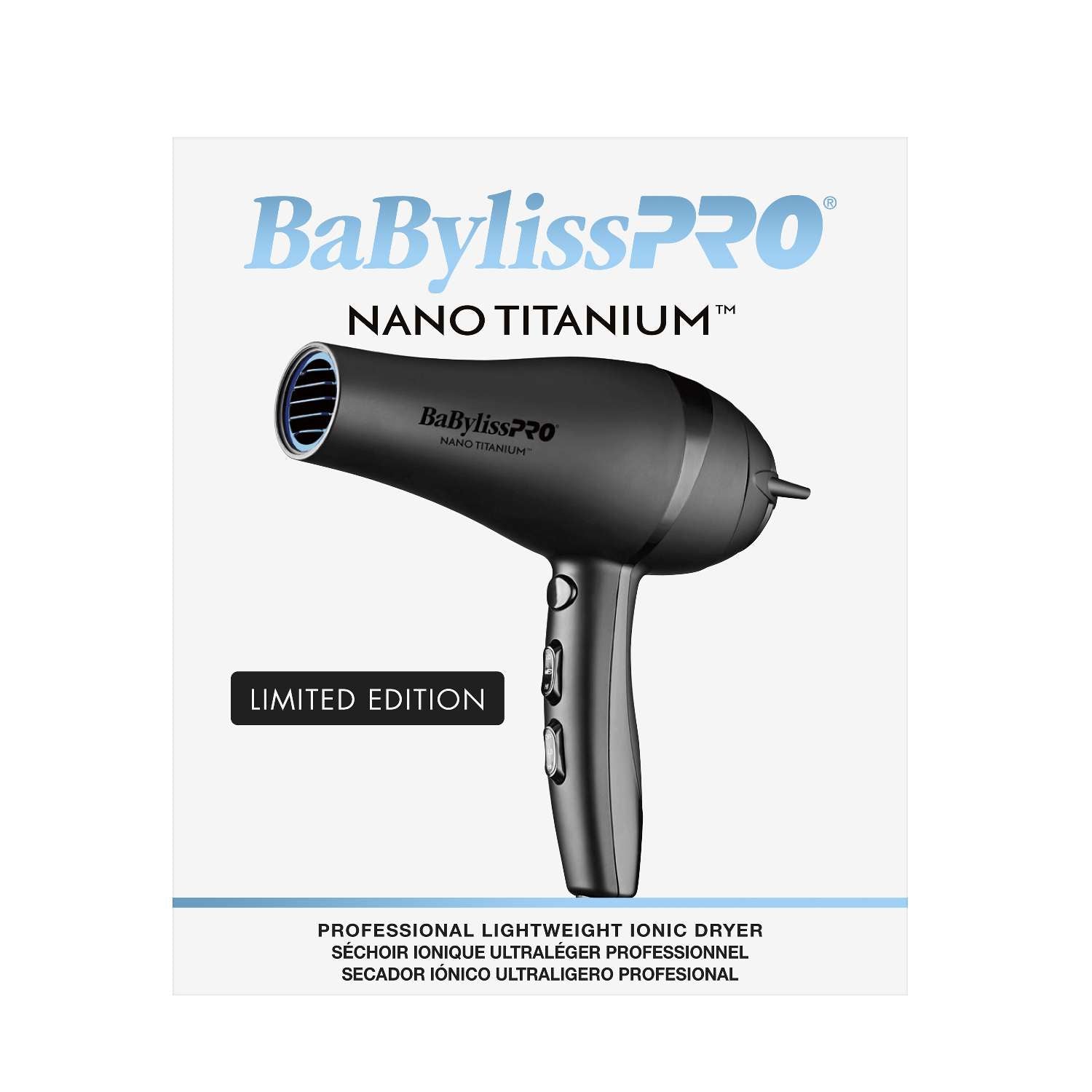 Babyliss Nano Titanium Dryer Mid-Size Blue/Black Limited Edition Babyliss Nano Titanium Dryer Mid-Size Blue/Black Limited Edition