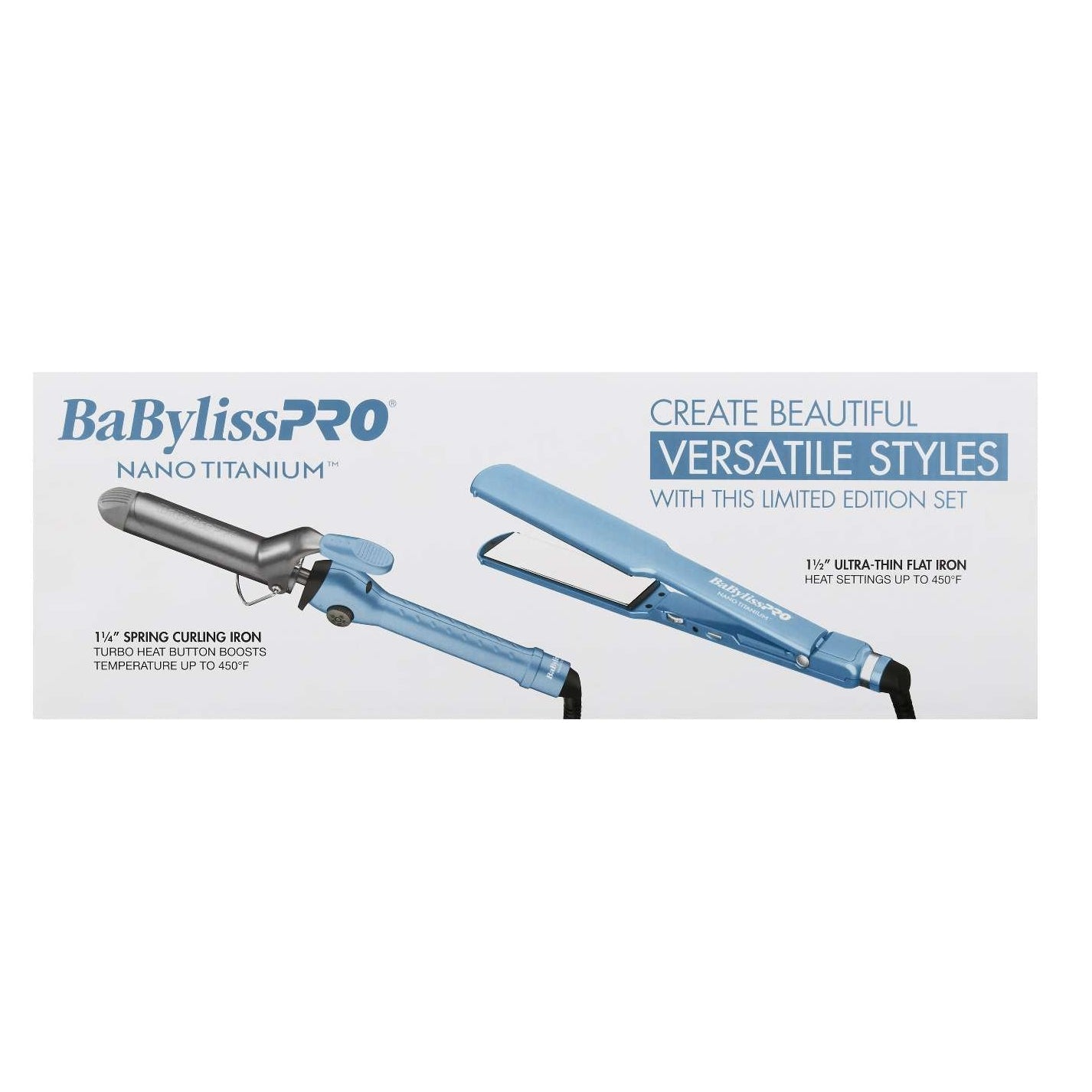 Babyliss Nano Titanium 1.5Inch Ultra Thin Flat Iron and 1.25Inch Spring Iron Prepack Babyliss Nano Titanium 1.5Inch Ultra Thin Flat Iron and 1.25Inch Spring Iron Prepack