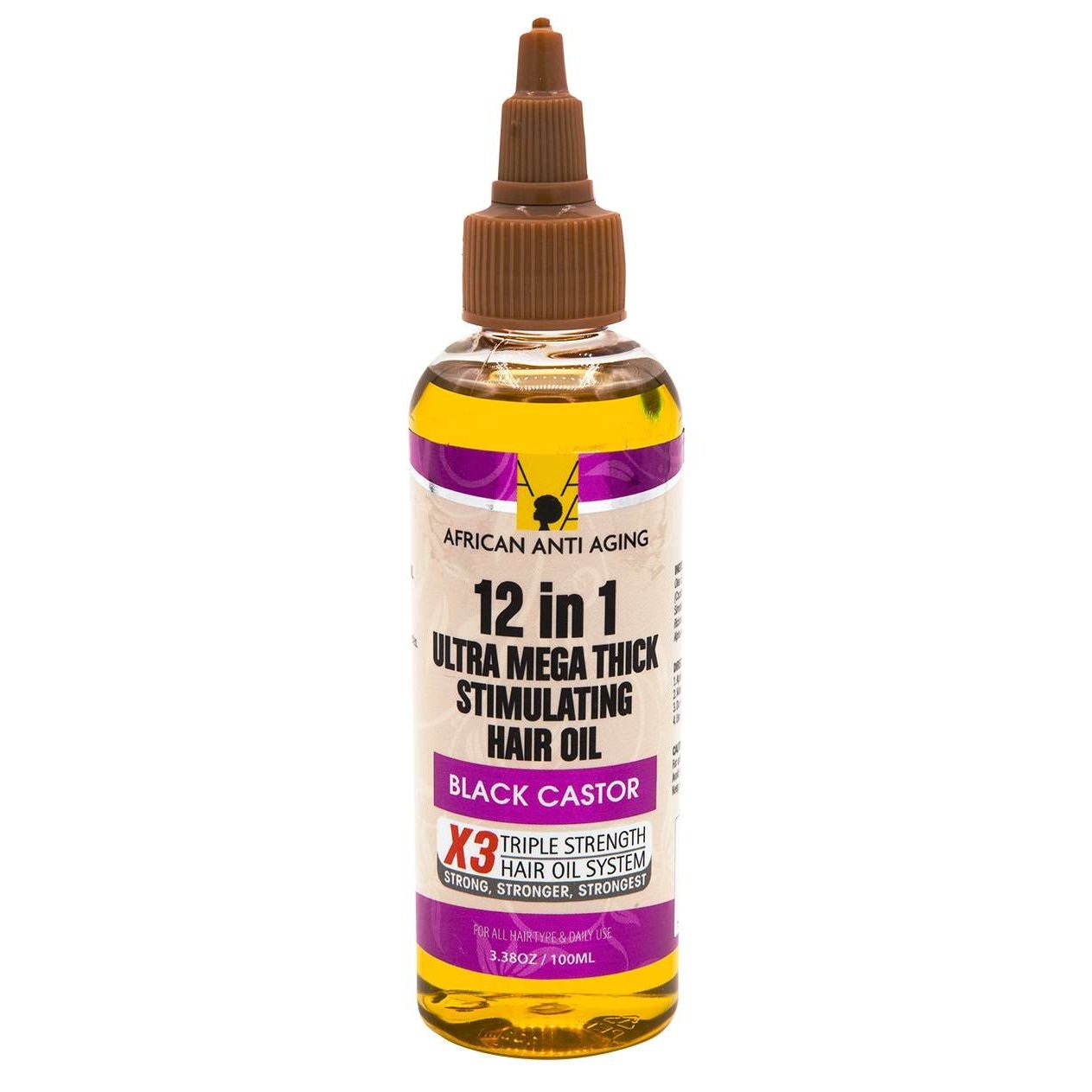 African Anti Aging 12 In 1 Ultra Mega Thick Stimulating Hair Oil Black Castor 3.38 Oz African Anti Aging 12 In 1 Ultra Mega Thick Stimulating Hair Oil Black Castor 3.38 Oz