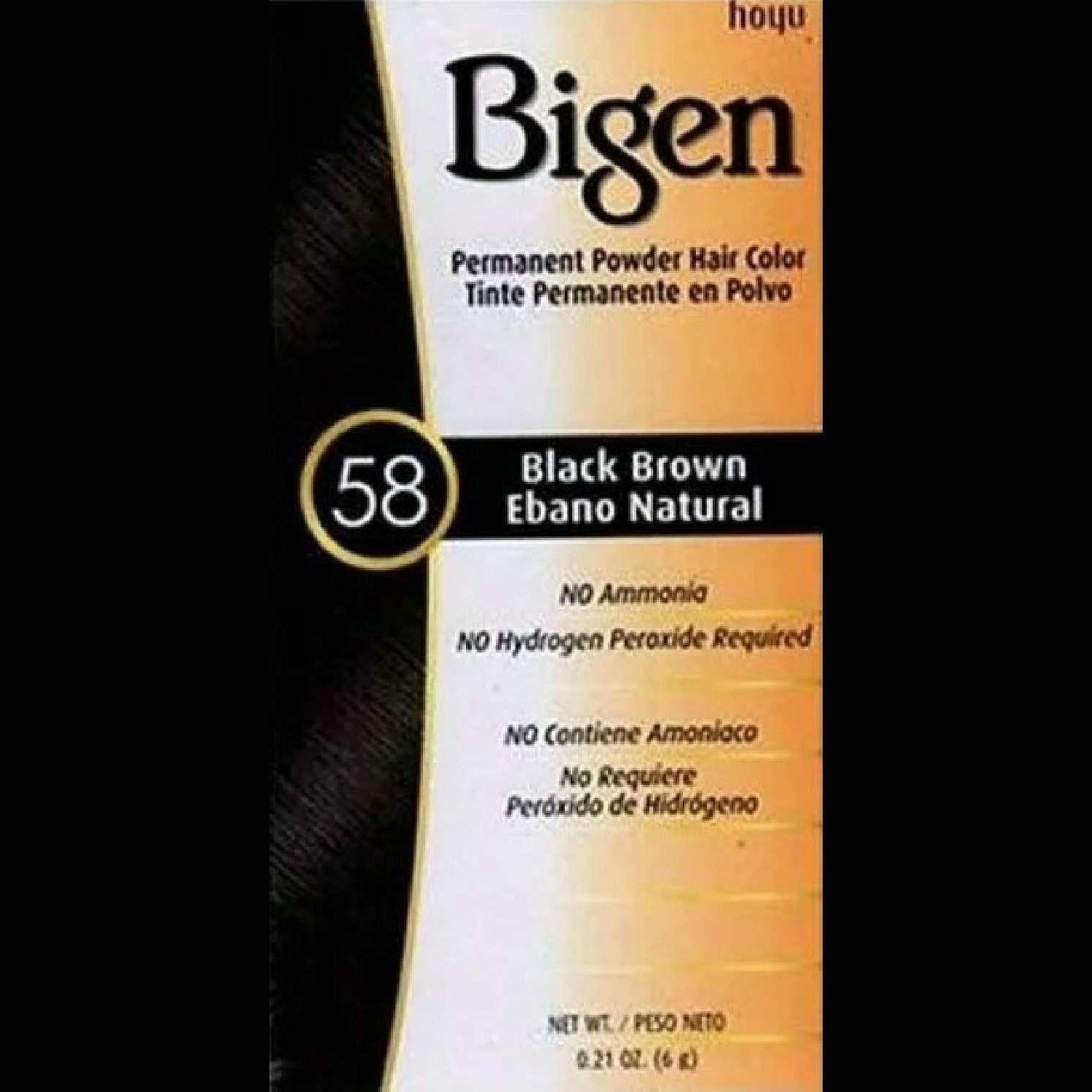 Bigen Permanent Powder Hair Color 58 Black Brown Kit Bigen Permanent Powder Hair Color 58 Black Brown Kit