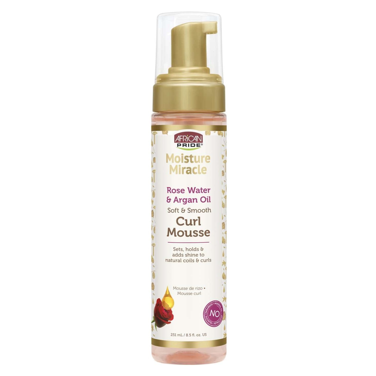 African Pride Moisture Miracle Curl Mousse With Rose Water And Argan Oil For Defined Curls And Frizz Control African Pride Moisture Miracle Curl Mousse With Rose Water And Argan Oil For Defined Curls And Frizz Control