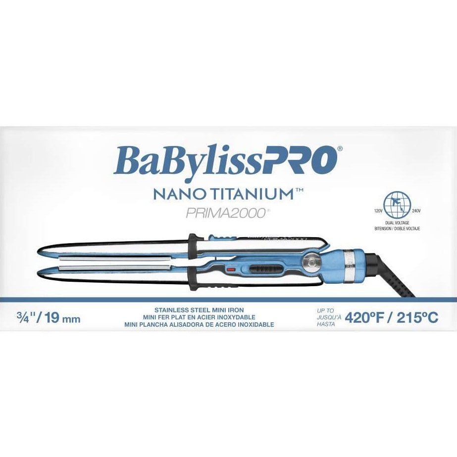 Babylisspro Nano Titanium Prima2000 Stainless Steel Mini Iron Babylisspro Nano Titanium Prima2000 Stainless Steel Mini Iron
