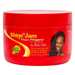 Ampro Shine N Jam Magic Fingers Gel For Braids 8oz Strong Hold Shine Conditioning Reduces Breakage