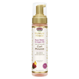 African Pride Moisture Miracle Curl Mousse With Rose Water And Argan Oil For Defined Curls And Frizz Control